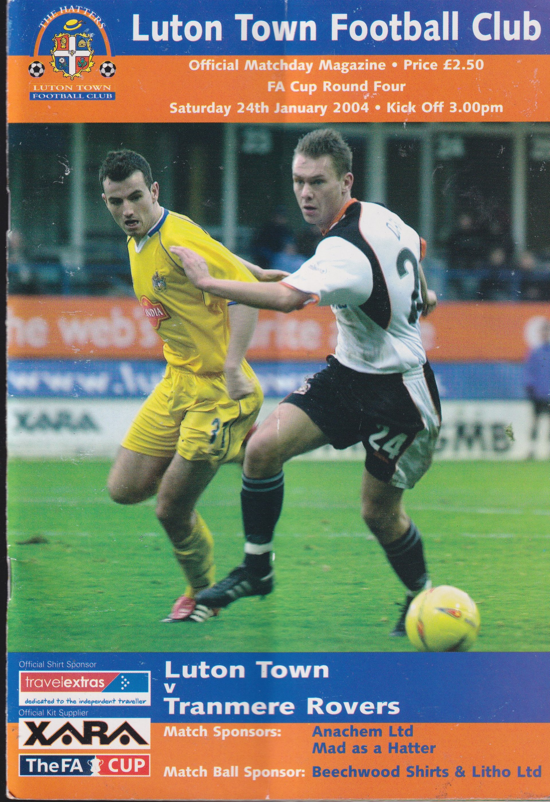 Luton Town v Tranmere Rovers match programme